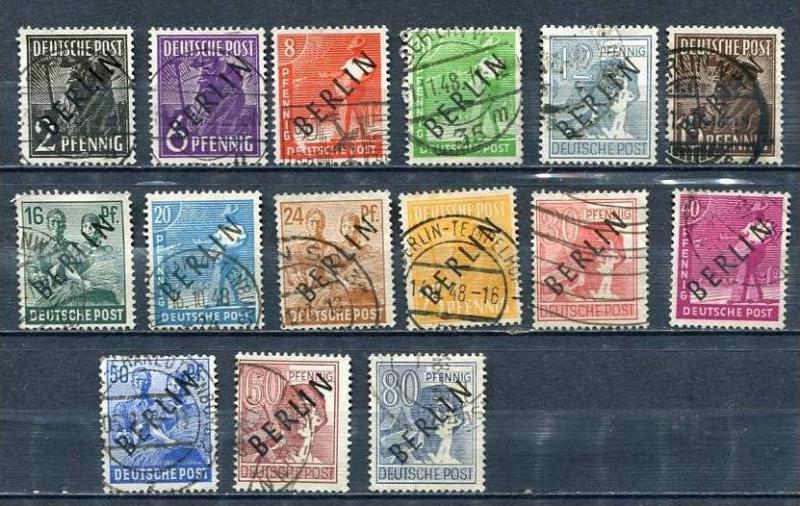 Germany 1948 Mi 1-15 Used Overprint  BERLIN  In Black HiCV