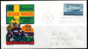 US  FDC 958, multi color cachet VF  ...   7504621