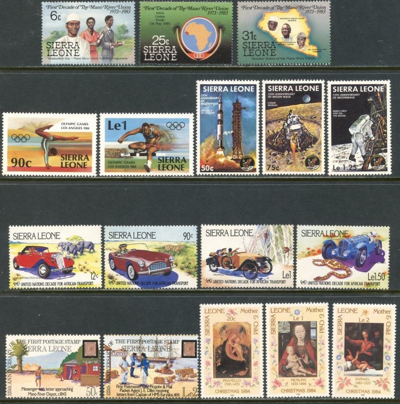 SIERRA LEONE Sc#610//668 1984 Six Part Sets OG Mint NH