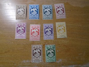 French Equatorial Africa  # 142-43/146-50/152-55  used  glazed gum