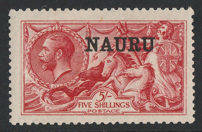 NAURU 1916 KGV Seahorses 5/- DLR Printing. MNH ** . 