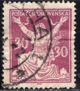 Czechoslovakia; 1920: Sc. # 70: Used Single Stamp