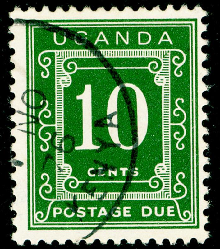 UGANDA SGD2, 10c green, FINE USED, CDS.