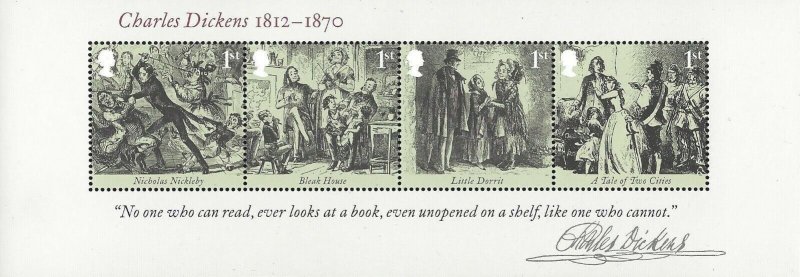 GB QEII 2012 Bicentenary of Charles Dickens' Birth Miniature Sheet SG MS3336 U/M