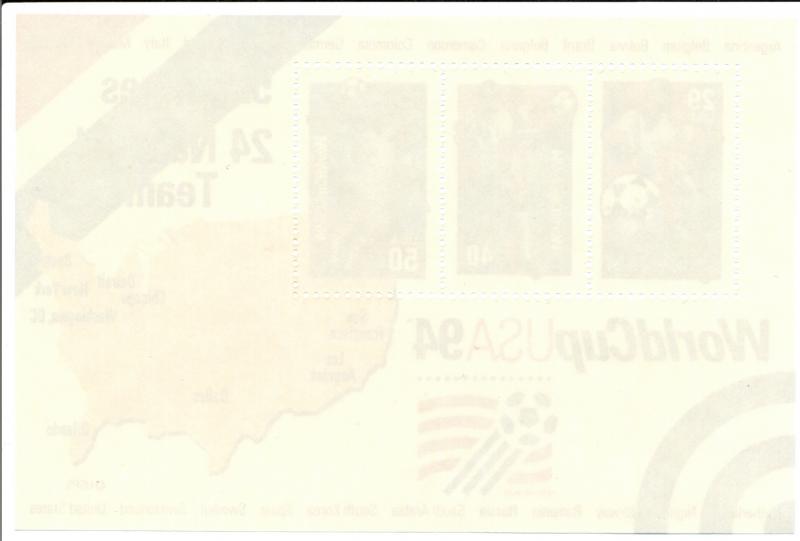 1994 UNITED STATES WORLD CUP SOCCER SOUVENIR SHEET SC2837 MNH