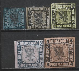COLLECTION LOT 21713 GERMANY BERGEDORF #1-5 MH/UNG 1861+ CV+$160