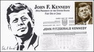 17-051, 2017, John F Kennedy, President, 100 years, Pictorial, FDC