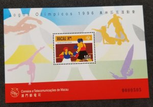 Macau Summer Olympic Games Atlanta 1996 Swimming Football Boxing Sport (ms) MNH