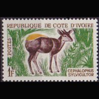 IVORY COAST 1963 - Scott# 201 Duiker 1f LH