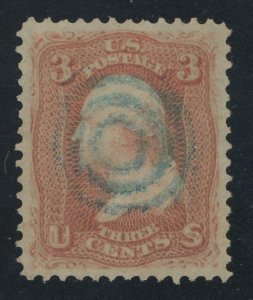 USA 94 - 3 cent Washington F Grill - XF Used with blue target cancel