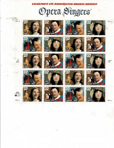 Opera Singers 32c US Postage Sheet #3154-57 VF MNH