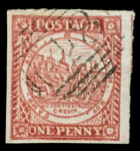 MOMEN: NEW SOUTH WALES SG #12 BROWNISH RED 1850 IMPERF USED LOT #60283