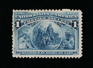 AFFORDABLE SCOTT #230 F-VF MINT OG NH 1¢ DEEP BLUE COLUMBIAN EXPO ISSUE #16144