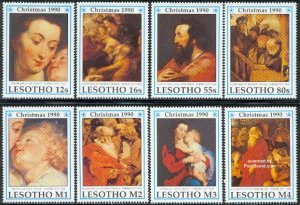 Lesotho 1990, Christmas, Rubens paintings 8v, MNH