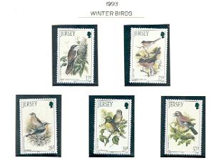 Jersey  Sc 646-50 1993 Birds stamps mint NH