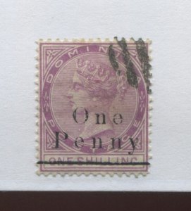 Dominica QV 1886 1/ overprinted HALF PENNY used