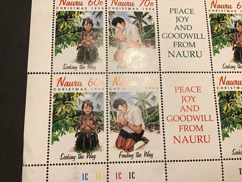 Nauru Christmas 1995 Peace & Goodwill  MNH full Stamps Sheet Ref 49794 