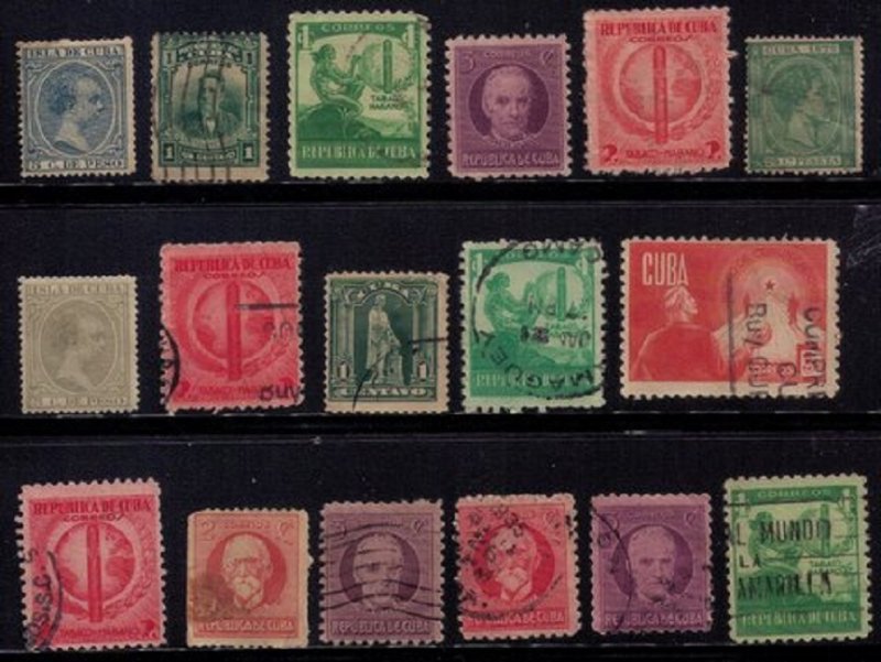 CUBA (1878-1935) LOT OF 38 USED & MINT BATCH F-VF