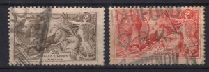 GB UK STAMPS. 1913/1915/1918 , SEA HORSES, USED