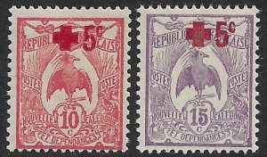 NEW CALEDONIA 1917 RED CROSS Semi Postal Set Sc B2-B3 MH