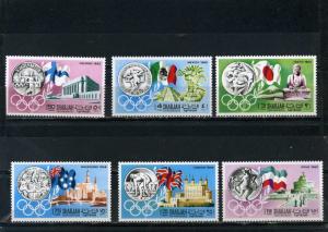 SHARJAH 1968 HISTORY OF SUMMER OLYMPIC GAMES SET OF 6 STAMPS PERF. MNH