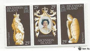 Ascension #229 a-c Elizabeth Coronation Anniv (MNH) CV $1.20