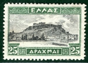 GREECE Stamp Scott.334 25d High Value (1927) ACROPOLIS Mint MM c$110 2GGREEN85