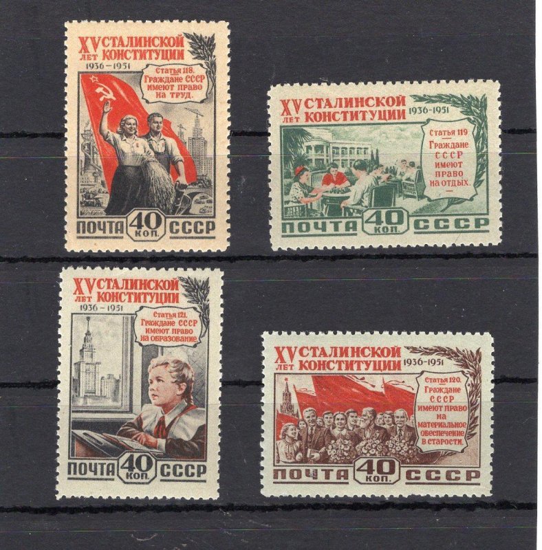 RUSSIA YR 1952,SC 1624-27,MI 1627-30,MLH,STALIN CONSTITUTION,2nd ISSUE