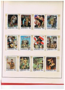 Liberia #853-857  VF used  Rockwell  50 singles   