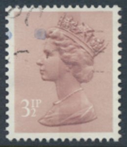GB  Machin 3½p SG X860  1 band Used SC# MH40  see scans & details