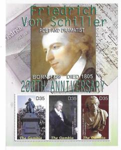 Gambia 2005 Friedrich von Schiller writer sheet MNH C3