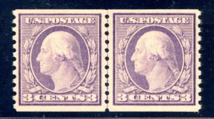 US SCOTT #493 LINE PAIR MINT-VF-XF-OG-NH GRADED 85 W/ PSE SMQ $250 (4/8/24 GP)