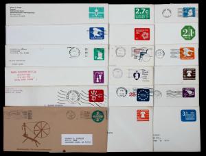 US Stamp Collection Used Lot of 18 Large Postal Covers 4 x 9 1/2  ENTIRE