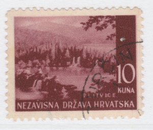 1941 Croatia Pictorial Designs 10k Used Stamp A19P11F636-