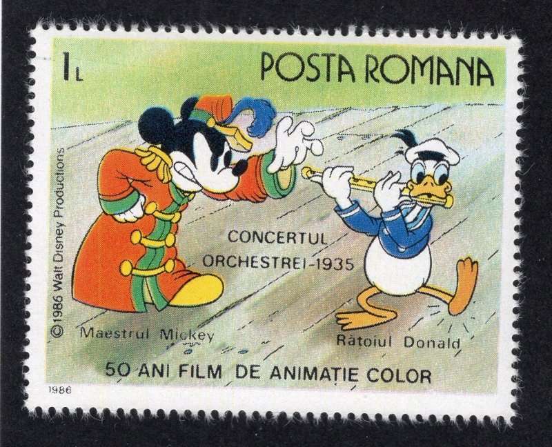 Romania 1986 1 l Disney Band Concert, Scott 3363 MNH, value = $4.50