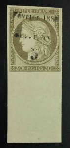 MOMEN: FRENCH GUIANA SC #10 IMPERF 1888 UNUSED LOT #62699