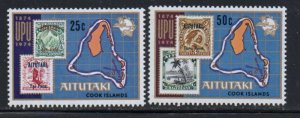 Aitutaki Sc 102-103 1974 UPU Anniversary stamp set mint NH