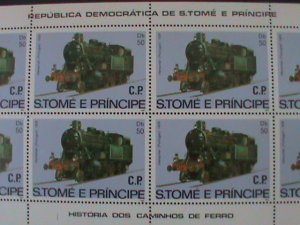 ​ST,THOMAS-SC#688 HENSCHEL-PORTUGAL LOCOMOTIVE TRAIN MNH-SHEET VF-LAST ONE