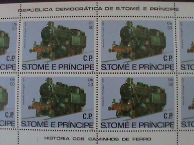 ​ST,THOMAS-SC#688 HENSCHEL-PORTUGAL LOCOMOTIVE TRAIN MNH-SHEET VF-LAST ONE