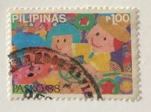Philippines 1988 Scott 1977 used - 1p, Christmas, Children drawing