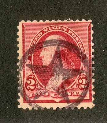 US 220 F USED STAR IN CIRCLE CANCEL BIN $10.00 POLITICIAN