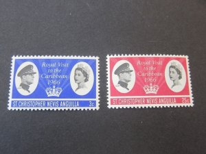 St Kitts & Nevis 1966 Sc 171-2 set MH