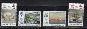 Falkland Islands Sc 481-84 1988 Lloyds of London stamp set mint NH