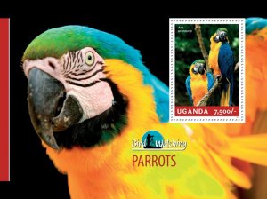 UGANDA - 2014 - Parrots - Perf Souv Sheet - Mint Never Hinged