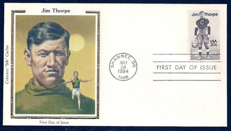 UNITED STATES FDC 20¢ Jim Thorpe 1984 Colorano