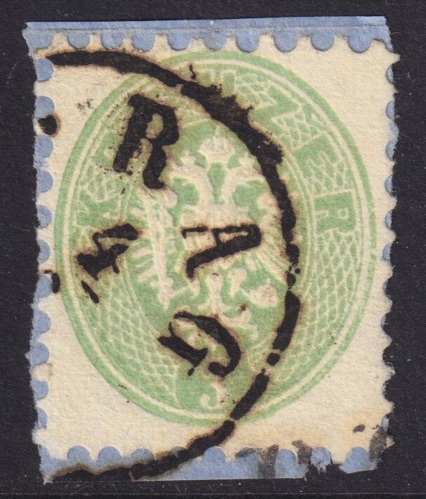 Austria - 1864 - Scott #23 - used on piece - PRAG pmk Czech Republic