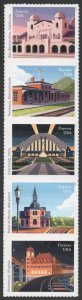 SC#5758-62 (Forever) Railroad Stations Strip of Five (2023) SA