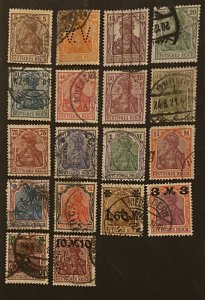 [AG] Germany LOT 1920-1921 Sc #118-136 Mi 140-157 USED Mi-CV 102$