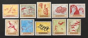 Spain 1966 #1449-58(10), Paintings From Caves, MNH.