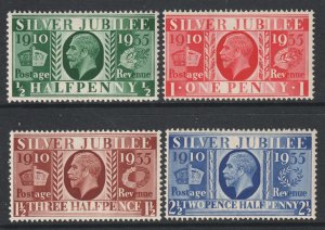 GB Scott 226/229 - SG453/456, 1935 Silver Jubilee Set MH*